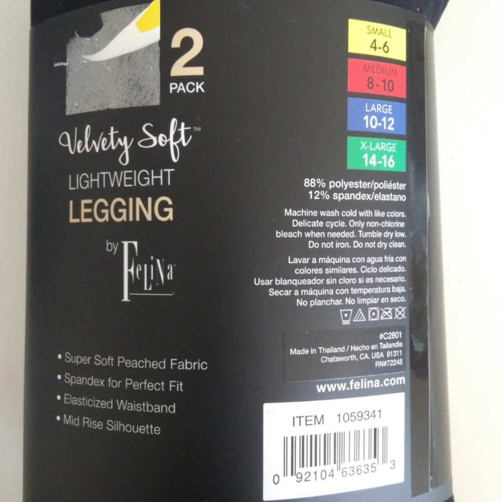 Felina Womens 2-Pack Velvety Soft Light Weight Leg - Picture 4 of 6